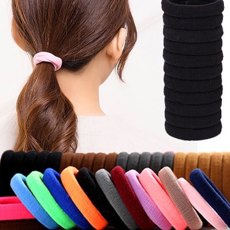 25-Piece Set Adult Headband Female Hair Tie Rubber Band High Elasticity Durable Black Seamless Rope