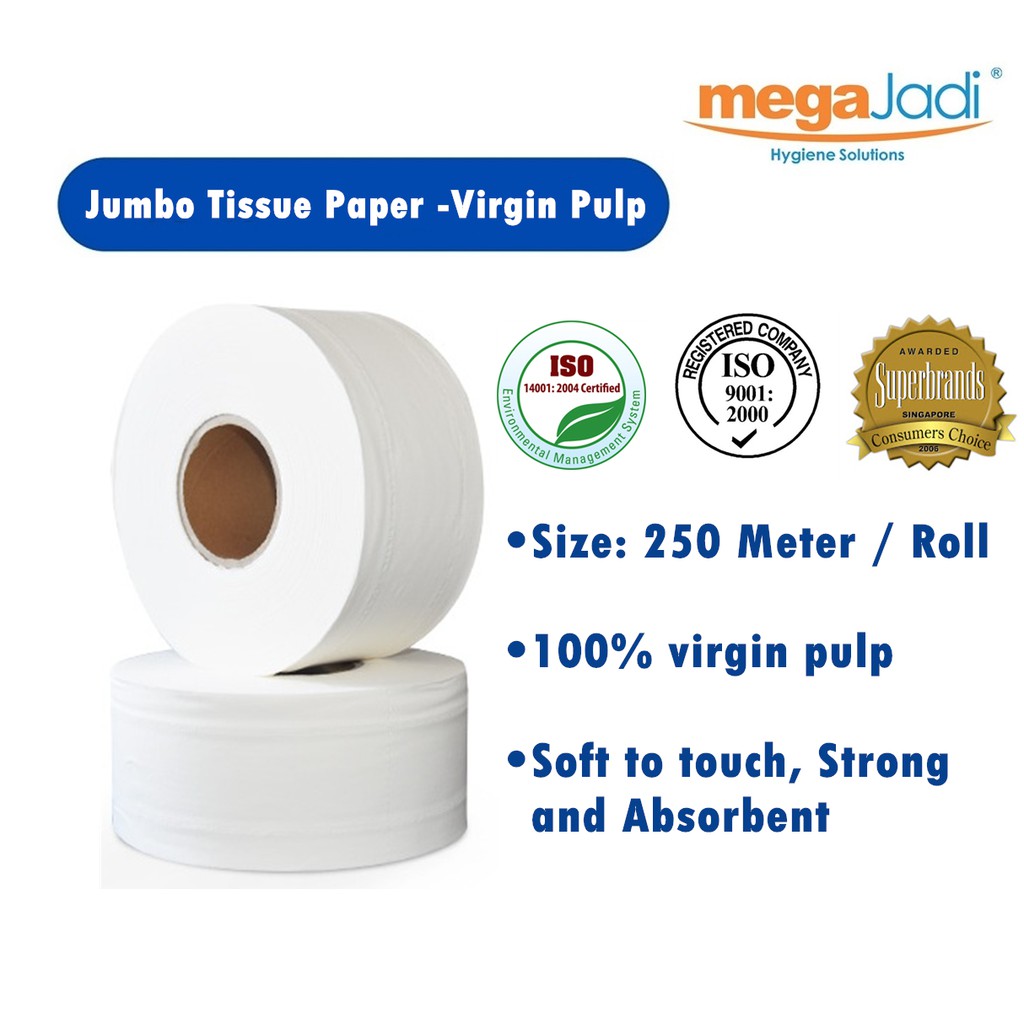 Jumbo Tissue Paper (JRT) 2Ply Virgin Pulp Shopee Malaysia