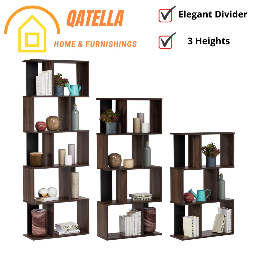 Qatella ALASKA Partition Divider Bookshelf Display Rack Bookcase Book