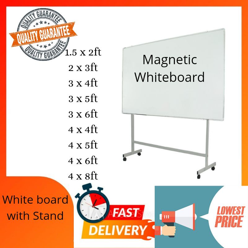 White Board With Stand Papan putih Beroda Percuma