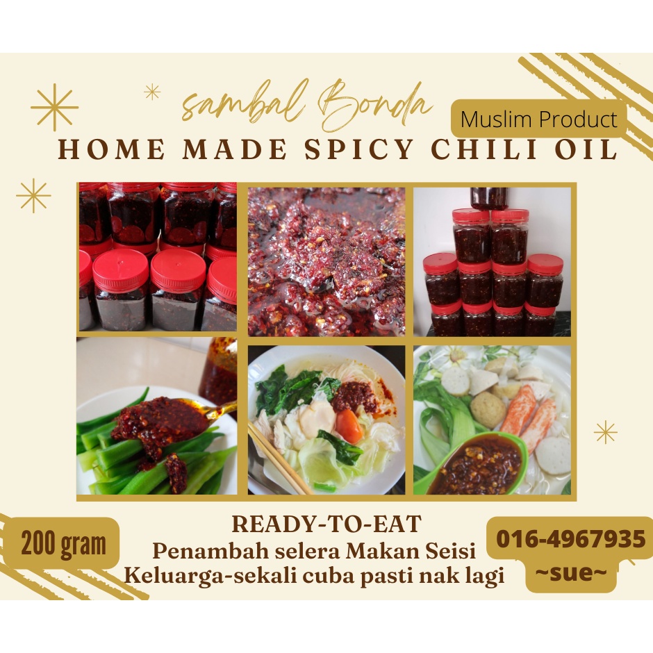 Home Made Spicy Chili Oil by Sambal Bonda Shopee Malaysia