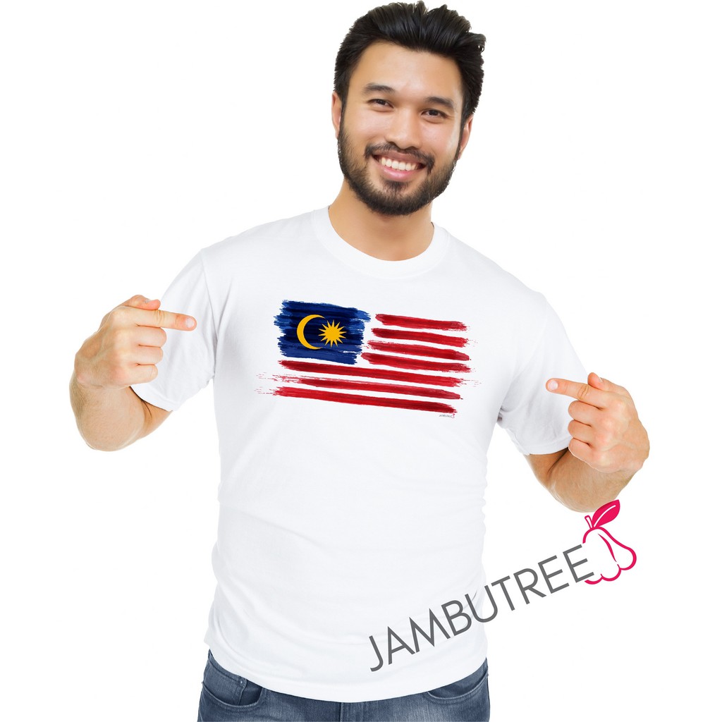 Jambutree Jalur Gemilang Bendera Malaysia Flag Graphic T-Shirt Tee  Patriotik Tshirt Baju [READY STOCK] [STOK SEDIA ADA]