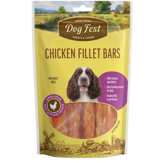 Dog Fest Chicken Fillet Bars Treats for Adult Dogs 90g Shopee Malaysia