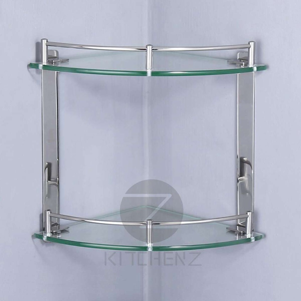 Homez Bathroom Corner Glass Shelf Stainless Steel Double Layer Rack Shopee Malaysia Homez Bathroom Corner Glass Shelf Stainless Steel Double Layer Rack Shopee Malaysia