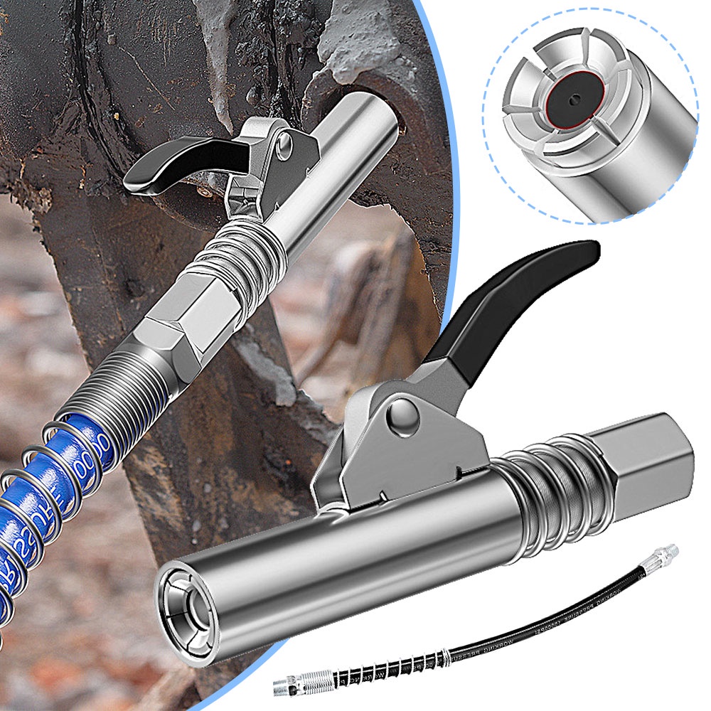Grease Gun Coupler Mini Manual Grease Pump Head 10000PSI Lubrication