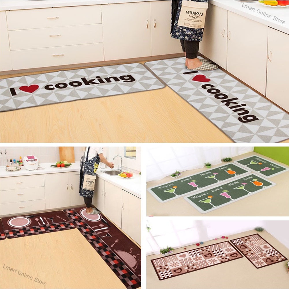 Lmart Online Store Floor Mat Simple Printing Kitchen Carpet House Doormat Anti-Slip Absorbent Rug for Kitchen Living Roo