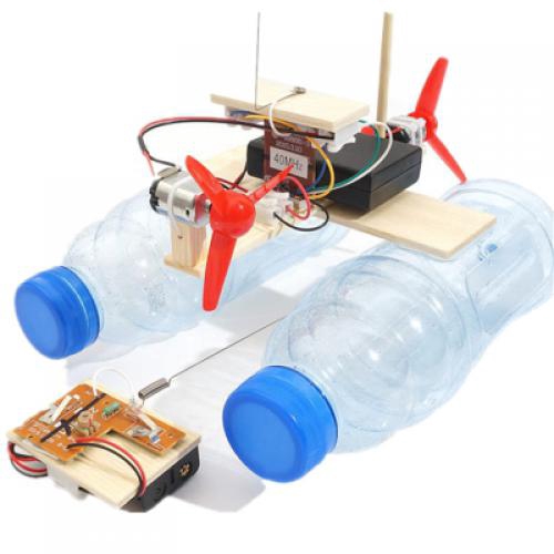 DIY Wireless Remote Control Wind Ship Children Science Education Toy ...