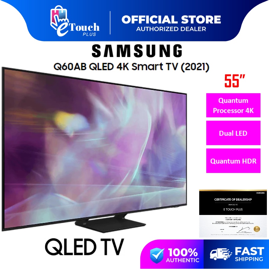 Samsung 55" l 55 Inch Q60AB 4K Smart QLED TV QA55Q60ABKXXM Television Televisyen 电视机 Compatible PS5