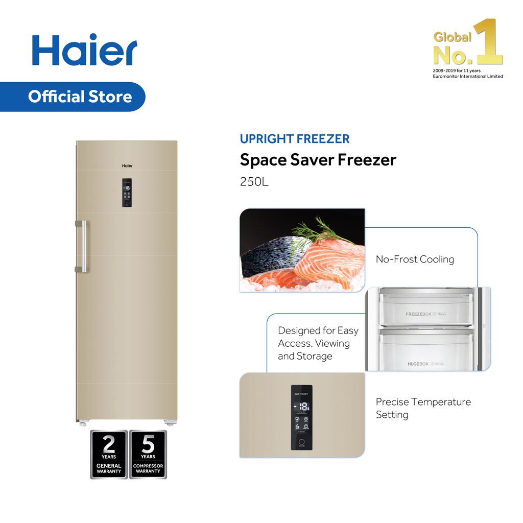 Haier BD248WL Upright Freezer Digital Touch Control (250L) Shopee