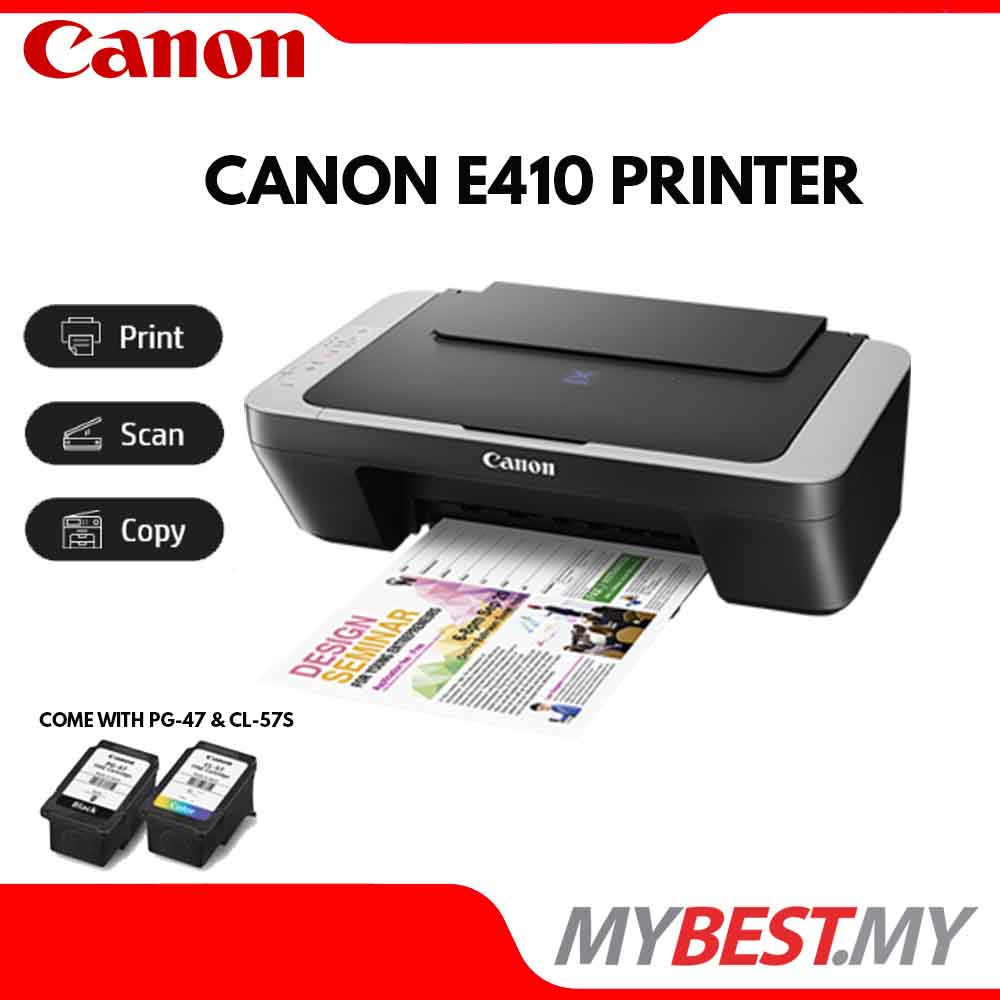 Canon Pixma E410 Printer Color Inkjet (Print / Copy / scan) / E470 (PRINT/COPY/SCAN/WIFI)