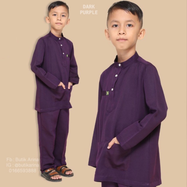  Baju  Melayu  Lelaki  Warna  Ungu  BAJUKU