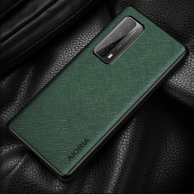 SKINMELEON Casing Huawei Y7A Casing Elegant Cross Pattern PU Leather Case TPU Protective Cover Phone Case