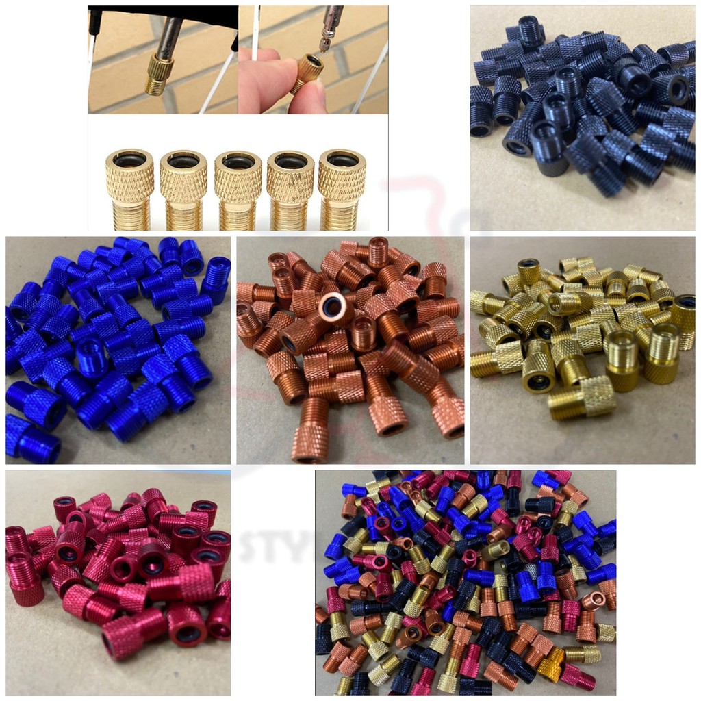 PRESTA VALVE SCHRADER ADAPTER CONVERTER ROAD BIKE CYCLE BICYCLE PUMP TUBE PUMP NUT FV