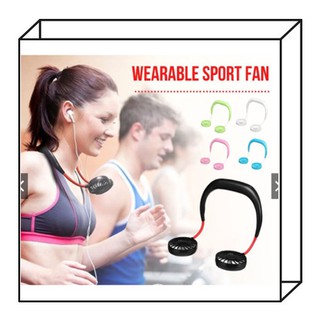 【TIK TOK】Wearable Sport Fan Neck Hands-free Mini Portable Outdoor Home Traveling Rechargeable Fan Others Kipas Bersukan