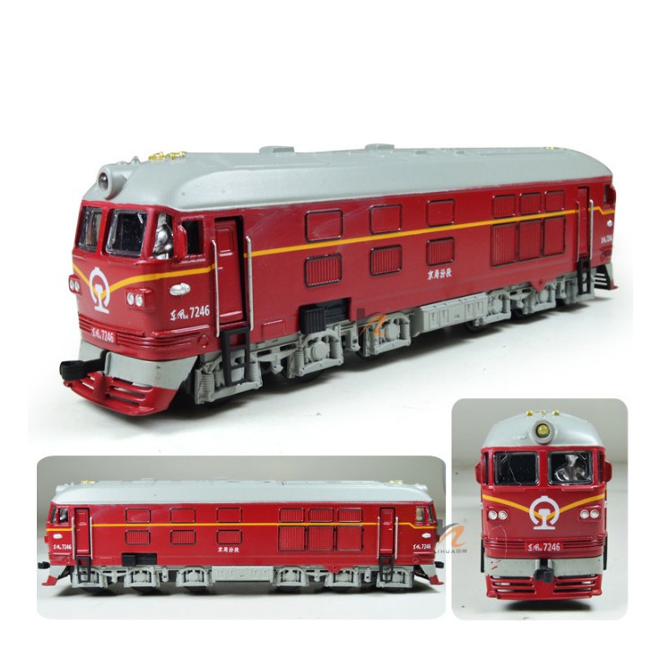 HO Scale 1//87 Diecast Train Locomotive /& Carriage Pull Back with Sound Light
