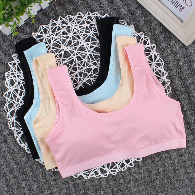 Student Bras With Pad Soft Children Sport Vest Girls Teenager Puberty ...