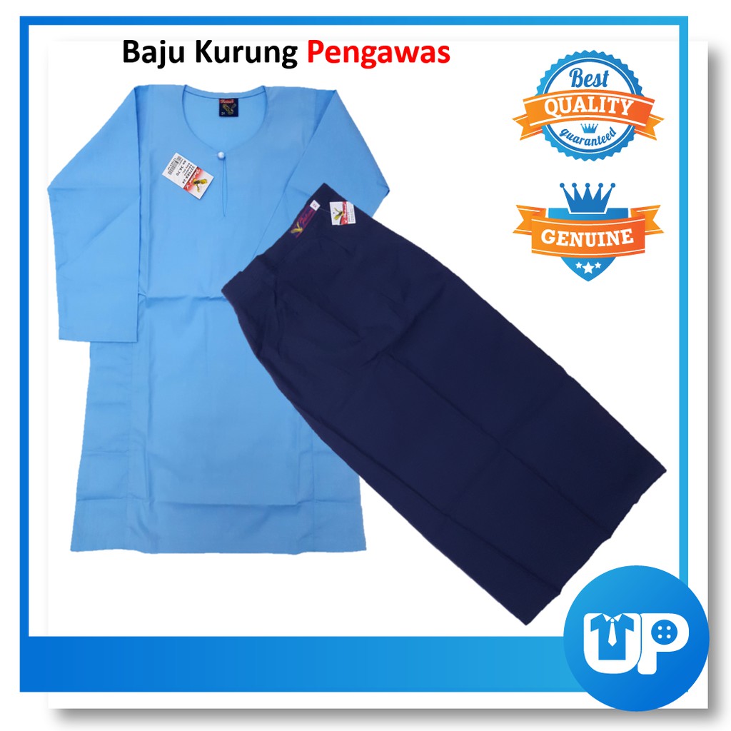 Falcon Mrsm Baju Kurung Sepasang Sekolah Menengah Baju Biru Kain Susun Biru Tua Tetron Cotton Pengawas School Uniform Shopee Malaysia