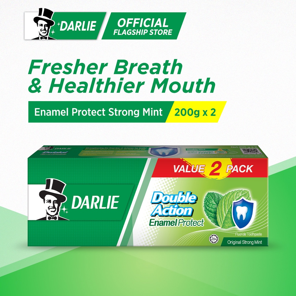 Darlie Double Action Enamel Protect Toothpaste Original Strong Mint