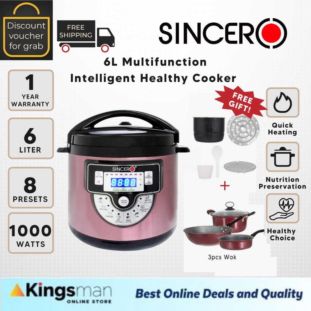 Kingsman Sincero 6l Pressure Cooker Multifunction Electric Intelligent Healthy Smart Cooker Non Stick Inner Pot
