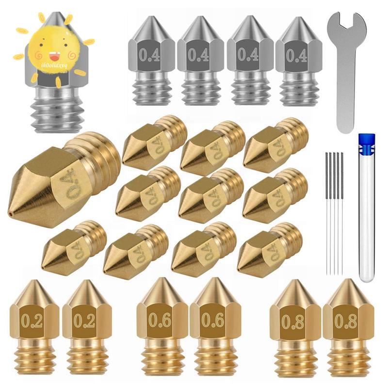 3D Printer Nozzles Cleaning Kit,MK8 3D Printer Extruder Nozzles for Creality Ender 3 Ender 3 Pro