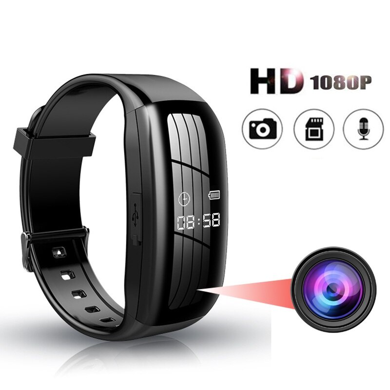 Wearable DV spy Camera Watch Wristband 1080P Audio Video Recorder