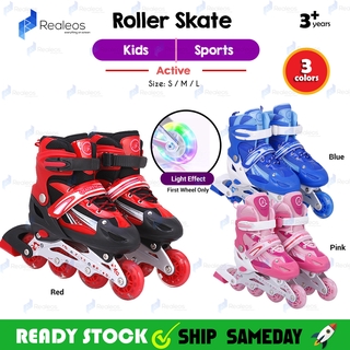 Realeos Kids Inline Skates Roller Skate Shoes Hand Carry Bag Rollerblade Budak Kasut Roda Outdoor - R442