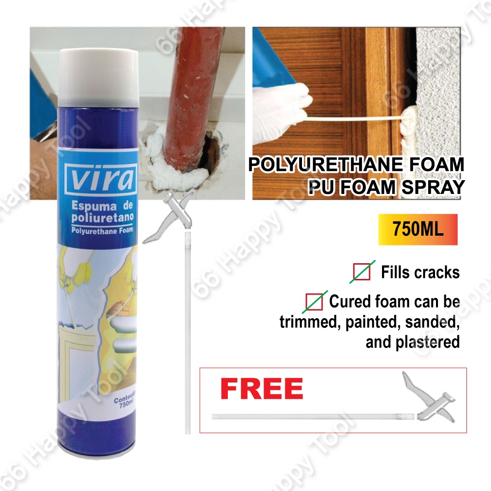 VIRA Polyurethane Foam PU Foam Spray 750ml Home Living Fill Crack And ...