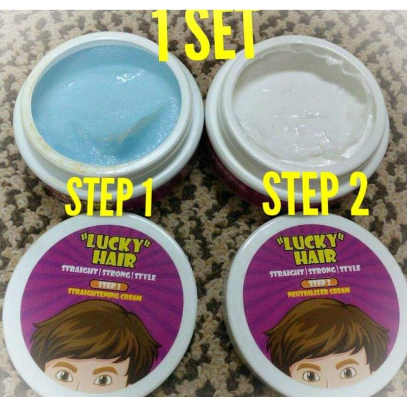 Pelurus Rambut Lucky Hair Box Step 1 Box Step 2 Free Gift Shopee Malaysia