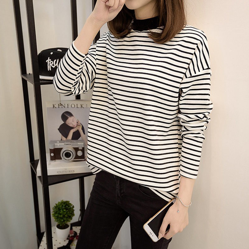 baggy striped long sleeve shirt