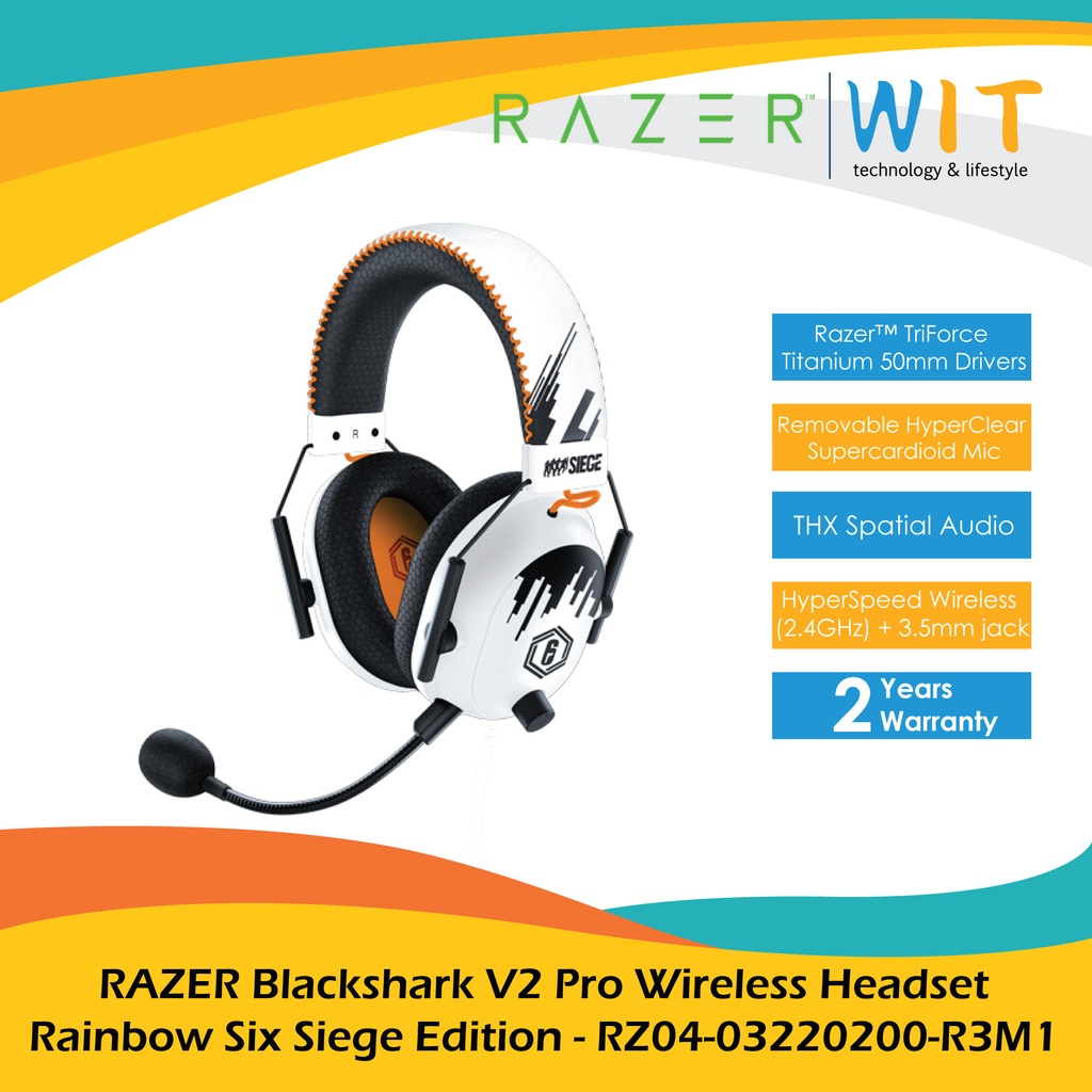Razer Blackshark V2 Pro Wireless Headset Rainbow Six Siege Edition - RZ04-03220200-R3M1
