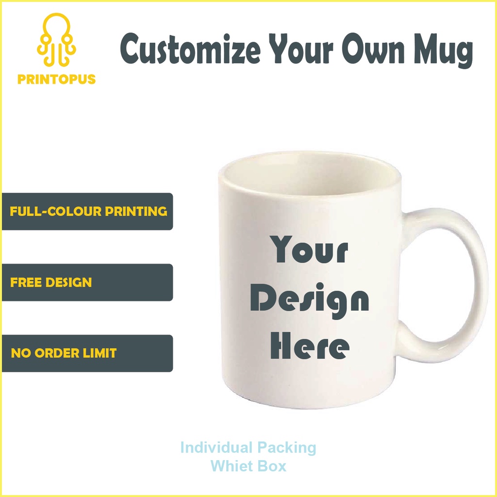 Custom Print White Mug, Magic Mug, Colour Mug (Photo & Logo Printing