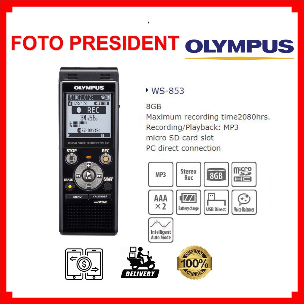 Olympus Digital Voice Recorder WS853 Shopee Malaysia