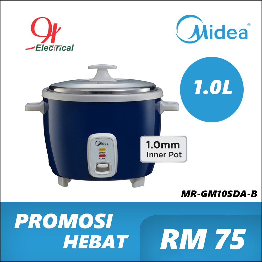 MIDEA 1.0L Conventional Rice Cooker MRGM10SDA (BLUE) Shopee Malaysia