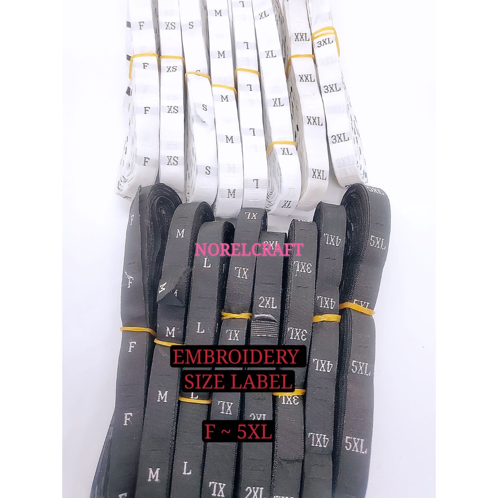 <500PCS>EMBROIDERY SIZE LABEL SULAM /LABEL BAJU SULAM/SIZE BAJU/LABEL SHIRT EMBROIDERY READYSTOCK