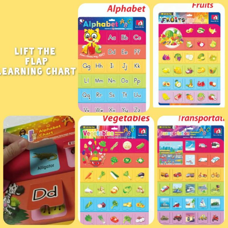 Colorful Educational Poster Lift the flap Kid Learning Wall/ Early ...