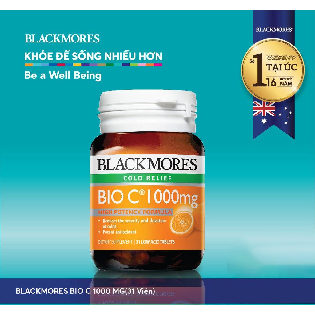 Blackmores Bio C Oral Supplement Vitamin C 1000mg 31 Capsules Box Shopee Malaysia