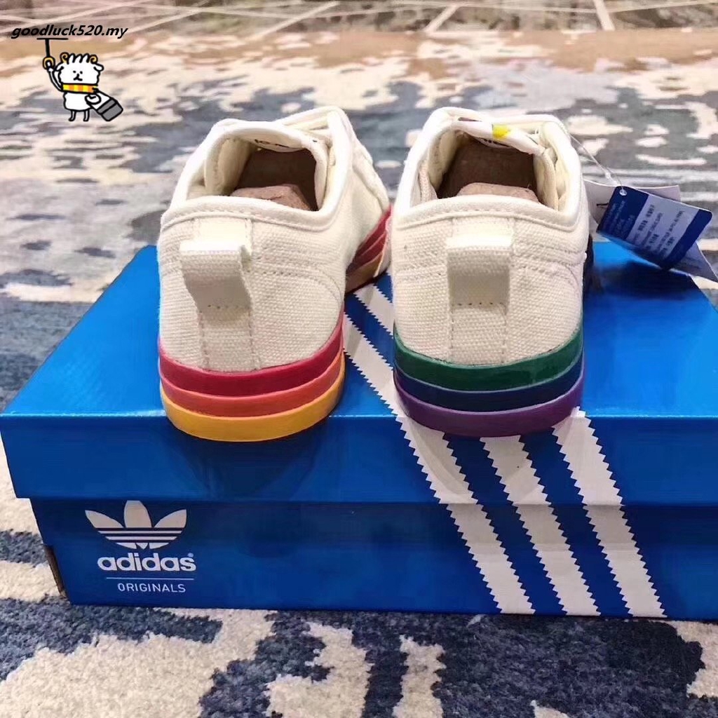 adidas rainbow bottom shoes