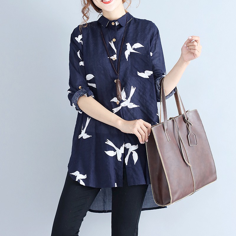 korean women ladies cotton long sleeve shirt blouse  baju  