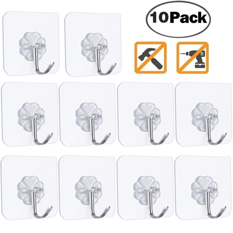 10pcs Magic Hook Without Nails Transparent Strong Sticky Heavy Magic ...