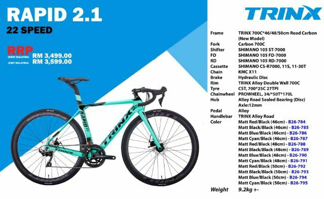 trinx rapid 2.2 for sale