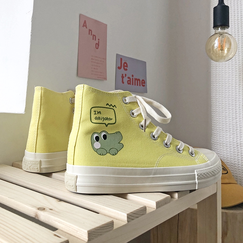cute yellow sneakers