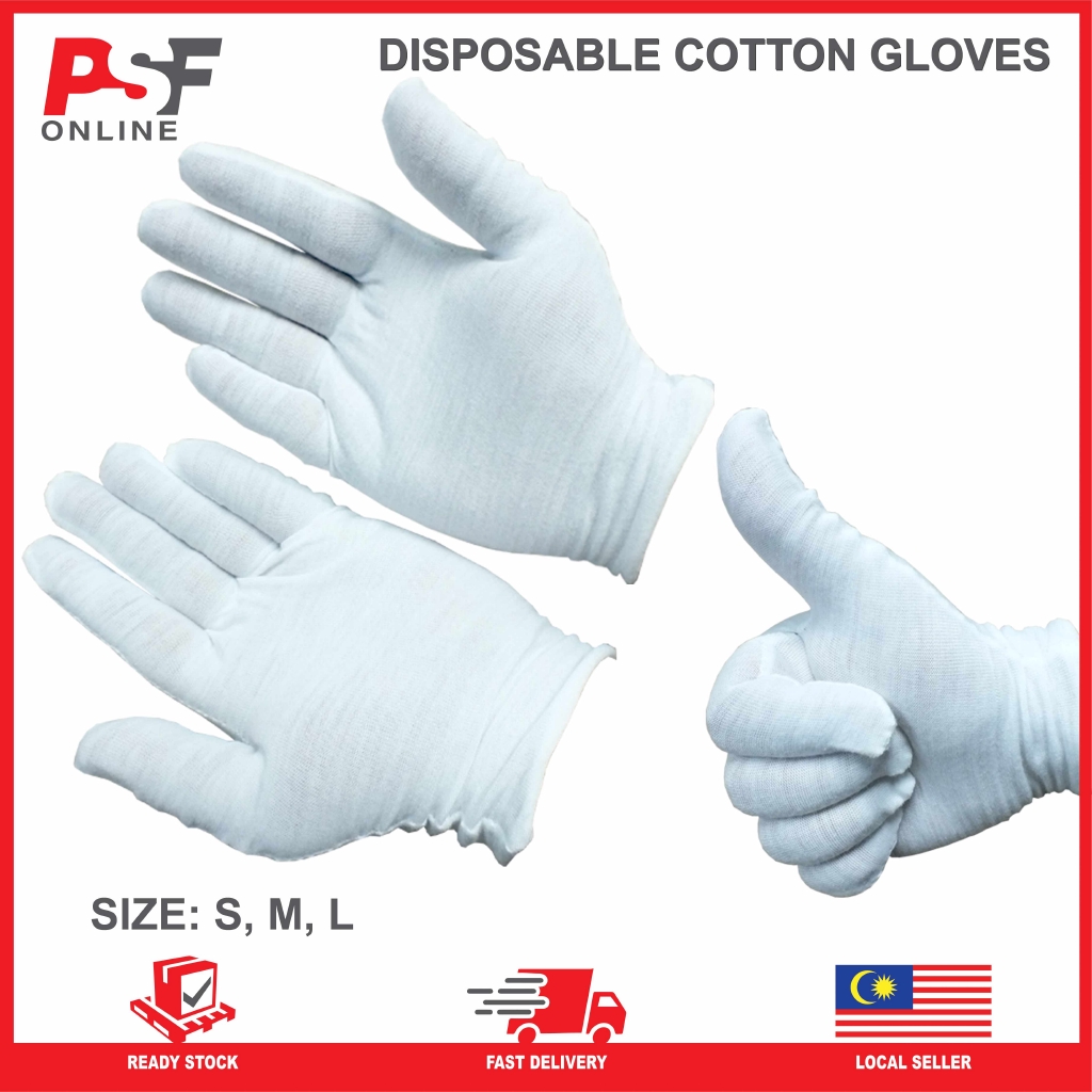 Skin Hygiene Cotton GlovesS / M / L Soft Hand Gloves with Stretchable Lining Lightweight