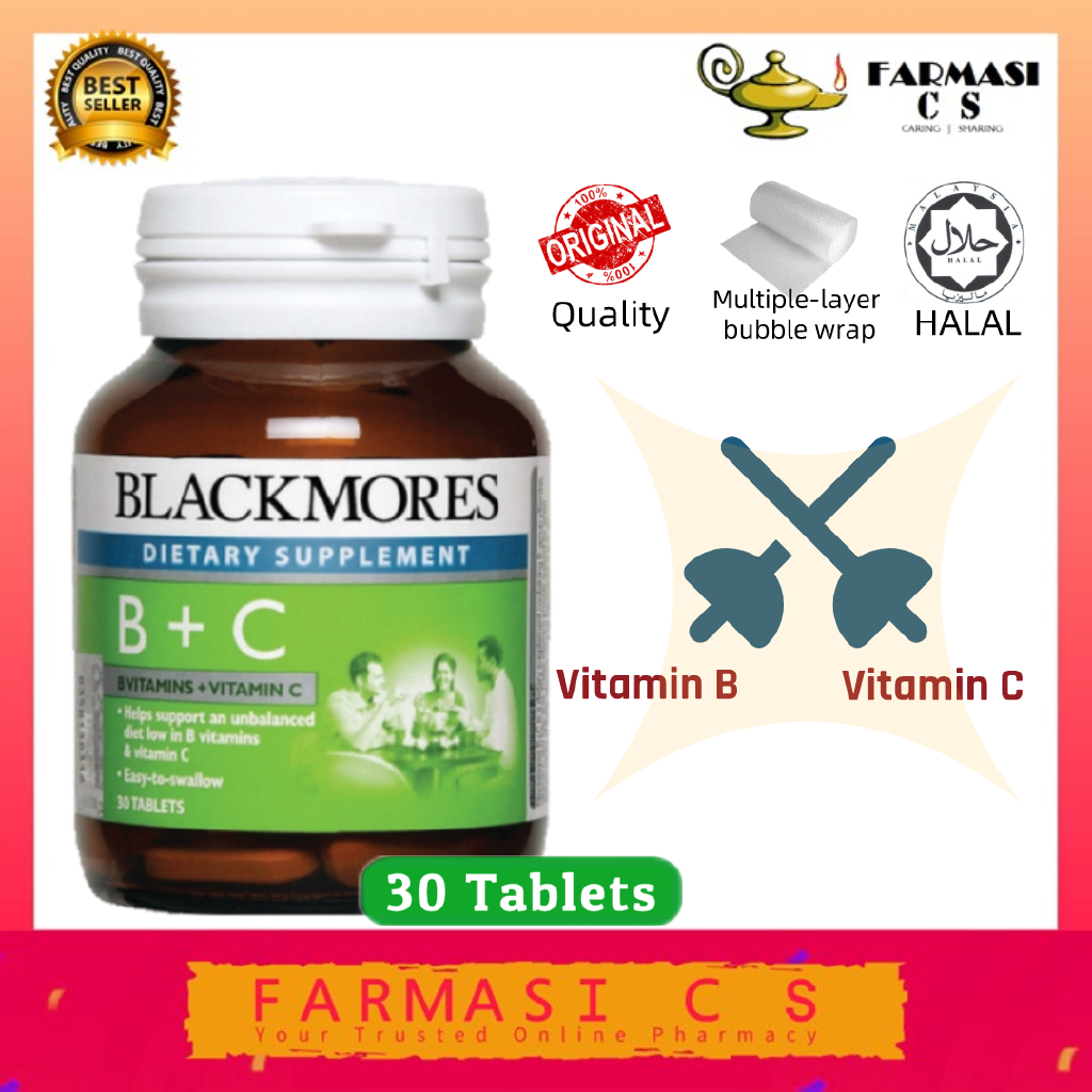 Blackmores Vitamin B + C 30 tablets EXP02/2024 [ Vitamin B+C] Shopee