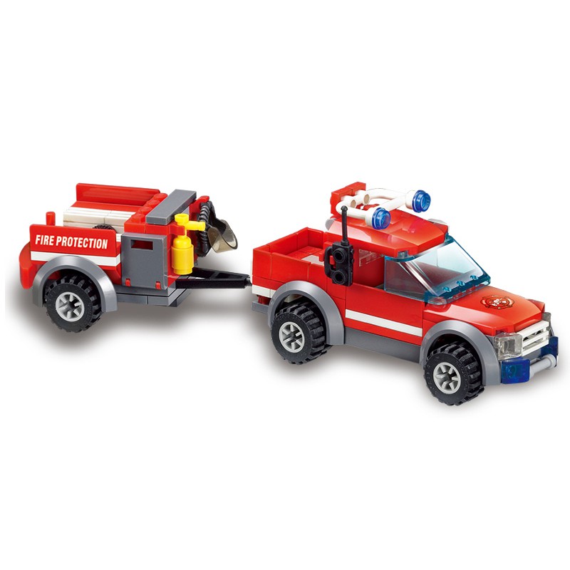 Building block fire series 8055 puzzle assembled toy fire truck