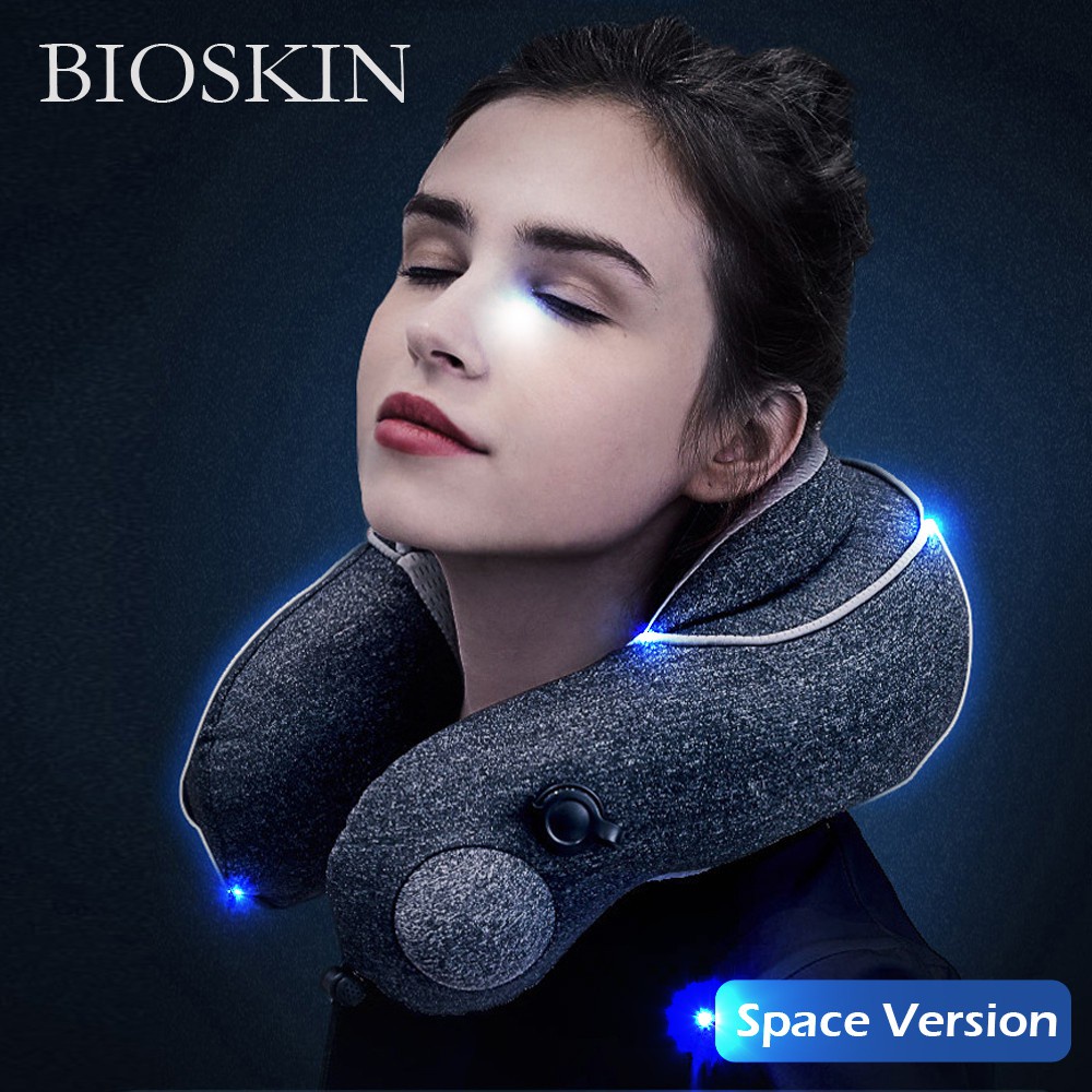 BIOSKIN Wireless Electric Neck Massager Kneading Massage U Shaped Pillow Shoulder Cervical Travel Home Car Portable Relax