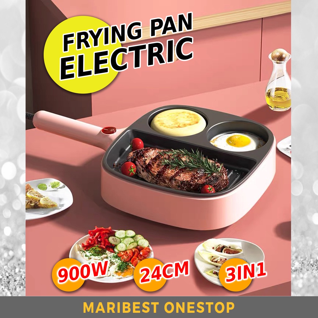 3 IN 1 ELECTRIC FRYING PAN NON STICK PAN BREAKFAST MACHINE ELECTRIC COOKER Electric Grill Pan Pancake Pan