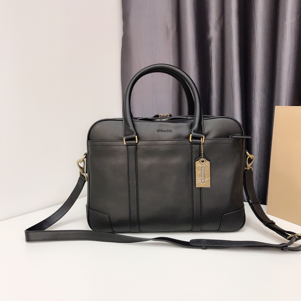 coach double zip briefcase