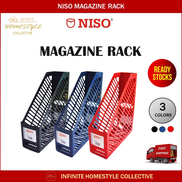 Niso Plastic Magazine Holder / Rack 文件收纳架 - Black, Blue, Red | Shopee  Malaysia