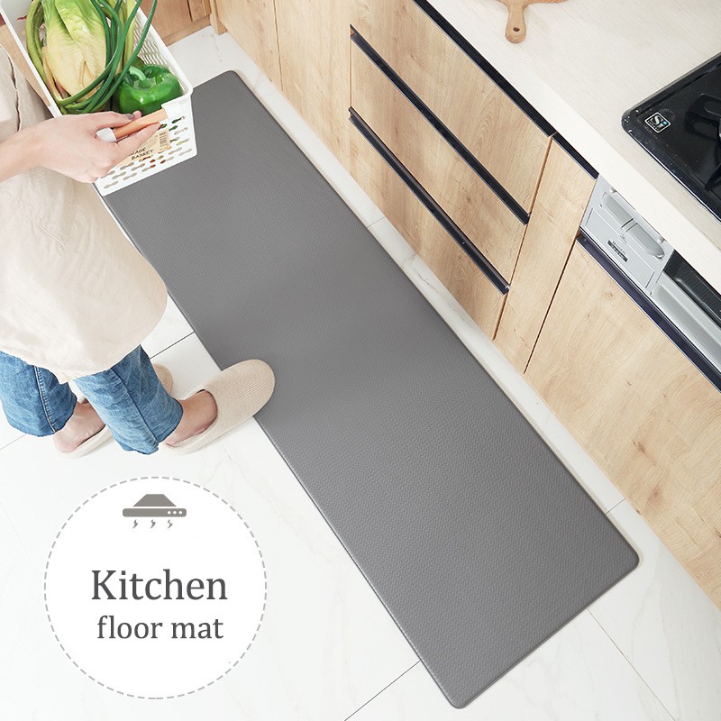 Pu Anti Oil Kitchen Floor Mat Leather Long Waterproof Non Slip Mat Foot Pad Shopee Malaysia