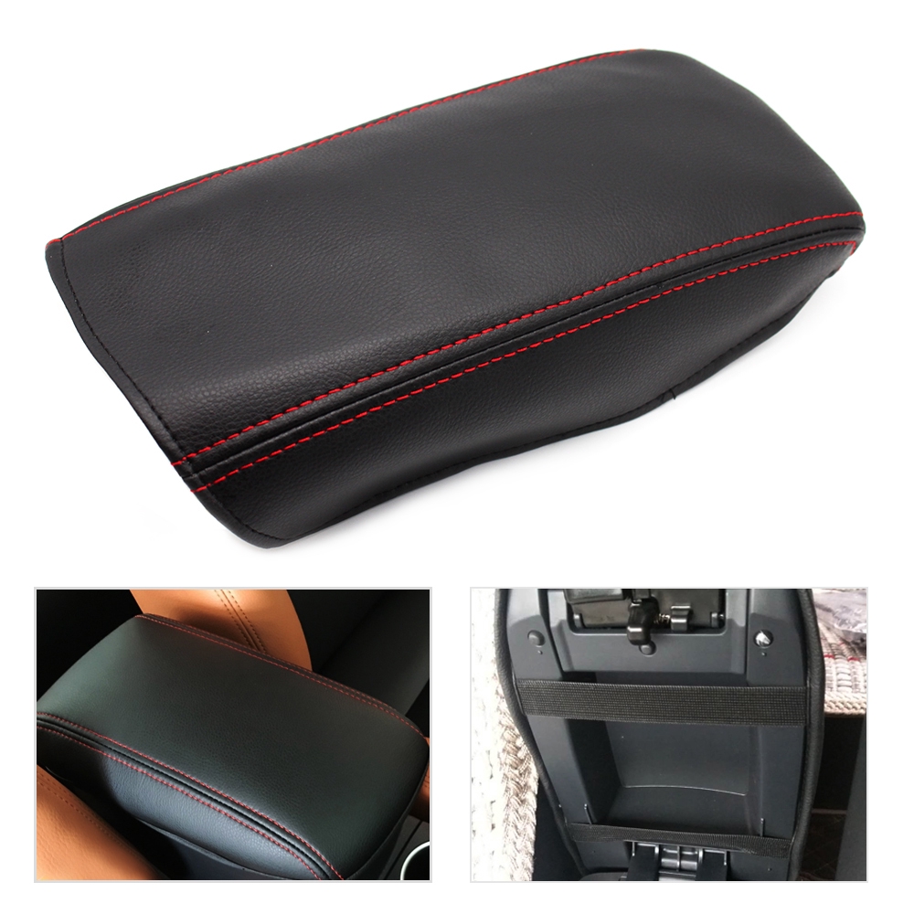 Black with Black Stitches Beerte Central Console Armrest Box Fit for Honda CRV 2014 2015 2016 Cover Car Armrest Cover Auto Center Console Pad 